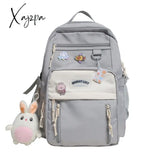 Xajzpa - Nylon Waterproof Women Backpack College Style Pure Color Schoolbag For Teenage Girls Cute