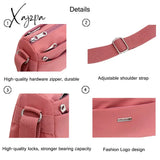 Xajzpa - Nylon Women Shoulder Bags Casual Female Handbags Solid Color Travel Crossbody Bag For