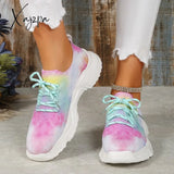 Xajzpa - Orange Casual Sportswear Patchwork Tie-Dye Round Comfortable Out Door Sport Shoes Colour /