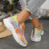 Xajzpa - Orange Casual Sportswear Patchwork Tie-Dye Round Comfortable Out Door Sport Shoes Shoes