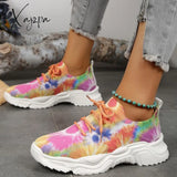 Xajzpa - Orange Casual Sportswear Patchwork Tie-Dye Round Comfortable Out Door Sport Shoes Shoes