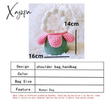 Xajzpa - Original Design Knit Bag Crochet French Knitted Handbag Fashion Flower Underarm Women’s