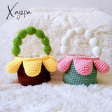 Xajzpa - Original Design Knit Bag Crochet French Knitted Handbag Fashion Flower Underarm Women’s