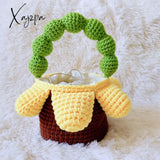 Xajzpa - Original Design Knit Bag Crochet French Knitted Handbag Fashion Flower Underarm Women’s