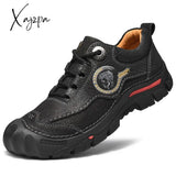 Xajzpa - Outdoor Camping Hiking Shoes Men Genuine Leather Sports Sneakers Man Travel Casual Leisure