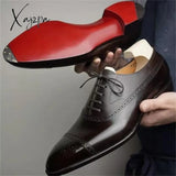 Xajzpa - Oxfords Men Shoes Red Sole Fashion Business Casual Party Banquet Daily Retro Carved