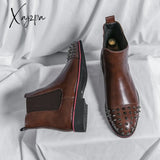 Xajzpa - Oxfords Men Shoes Red Sole Fashion Business Casual Party Banquet Daily Retro Carved