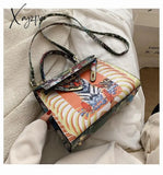 Xajzpa - Painting Tiger Graffiti Printed Female Bag Famous Cartoon Designer Purses And Handbag 2023