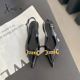 Xajzpa - Patent Leather Ballet Flats Pointed Toe Korean Shoes Casual Female Sneakers Shallow Mouth