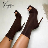 Xajzpa - Peep Toe Ankle Boots