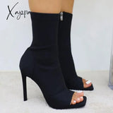 Xajzpa - Peep Toe Ankle Boots