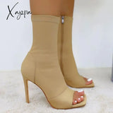 Xajzpa - Peep Toe Ankle Boots