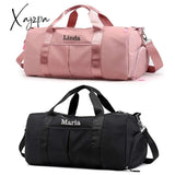 Xajzpa - Personalized Duffel Bag Embroidered Sports Gym Travel With Wet Dry Pockets & Shoe