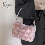 Xajzpa - Pink Women Handbag Heart Casual Sweet Cute Shoulder Bag Autumn Winter New Korean Style