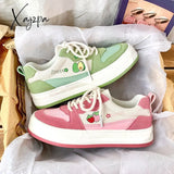 Xajzpa Platform Canvas Shoes Sneakers Women Cute Style Girls Sports Student Pink Woman Vulcanized