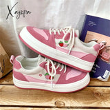 Xajzpa Platform Canvas Shoes Sneakers Women Cute Style Girls Sports Student Pink Woman Vulcanized