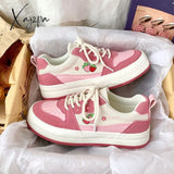 Xajzpa Platform Canvas Shoes Sneakers Women Cute Style Girls Sports Student Pink Woman Vulcanized