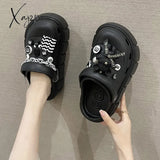 Xajzpa - Platform Slippers Summer Women’s Sandals 7Cm Wedges Ladies Outdoor Clogs Thick Street