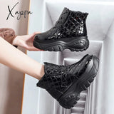 Xajzpa - Platform Sneakers Winter Warm Shoes Women Snow Boots New Female Causal White Ankle