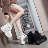 Xajzpa - Platform Sneakers Winter Warm Shoes Women Snow Boots New Female Causal White Ankle