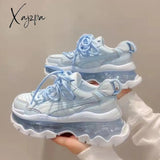 Xajzpa - Platform Sneakers Women Breathable Beige Ladies Sports Running Shoes Tennis Female