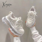 Xajzpa - Platform Sneakers Women Breathable Beige Ladies Sports Running Shoes Tennis Female