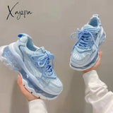 Xajzpa - Platform Sneakers Women Breathable Beige Ladies Sports Running Shoes Tennis Female