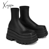 Xajzpa - Platform Women Ankle Boots Gothic Style Cool Combat Brand New Street Shoes Boot Big Size 42