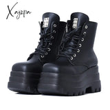 Xajzpa - Platform Women Ankle Boots Gothic Style Cool Combat Brand New Street Shoes Boot Big Size