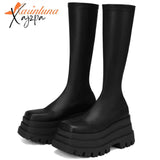 Xajzpa - Platform Women Ankle Boots Gothic Style Cool Combat Brand New Street Shoes Boot Big Size