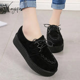 Xajzpa - Platform Women Flat Shoes Punk Gothic Creepers Woman Loafers Y2K Casual Lightweight Ladies