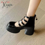 Xajzpa - Platform Women Shoes 2023 Summer New Round Toe Thick Heeled Women’s High Heels White