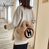 Xajzpa - Plush Tote Bags Chain Women Soft Fluffy New Winter For Furry Luxury Handbag Fur Shoulders