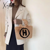 Xajzpa - Plush Tote Bags Chain Women Soft Fluffy New Winter For Furry Luxury Handbag Fur Shoulders