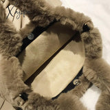 Xajzpa - Plush Tote Bags Chain Women Soft Fluffy New Winter For Furry Luxury Handbag Fur Shoulders