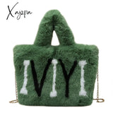 Xajzpa - Plush Tote Bags Chain Women Soft Fluffy New Winter For Furry Luxury Handbag Fur Shoulders