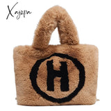 Xajzpa - Plush Tote Bags Chain Women Soft Fluffy New Winter For Furry Luxury Handbag Fur Shoulders