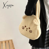 Xajzpa - Plush Winter Bag Women Cute Soft Messenger Shoulder Bags Cartoon Casual Handbag Tote Large