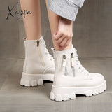 Xajzpa - Pofulove Black Boots Winter Shoes Women Ankel Goth Platform Snow Booties Woman Warm Botas