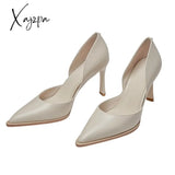 Xajzpa - Pointed Toe Shoes Woman Shallow Fashion Newest Genuine Leather High Heels Pumps For Women Wedding Party Women's Shoes