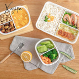 Xajzpa - Portable 3 Compartments Bento Boxes Microwave Food Storage Container Lunchbox Children