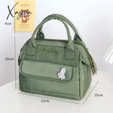 Xajzpa - Portable Lunch Bag For Women High Capacity Waterproof Food Storage Bags With Badge Pin New