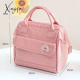 Xajzpa - Portable Lunch Bag For Women High Capacity Waterproof Food Storage Bags With Badge Pin New