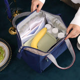 Xajzpa - Portable Lunch Bag For Women Solid Color Large Capacity Thermal Food Storage Bags Office