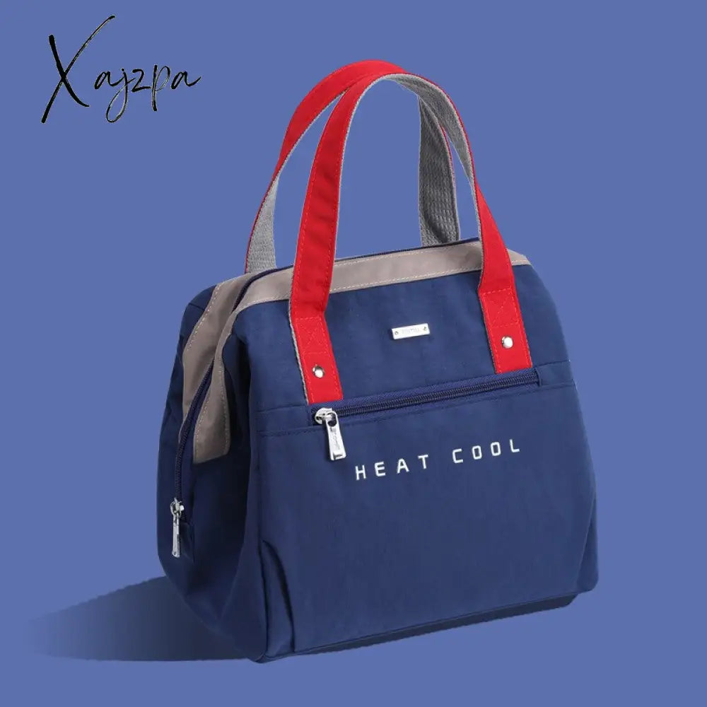 Xajzpa - Portable Lunch Bag For Women Solid Color Large Capacity Thermal Food Storage Bags Office