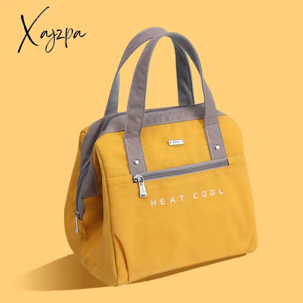 Xajzpa - Portable Lunch Bag For Women Solid Color Large Capacity Thermal Food Storage Bags Office