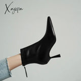 Xajzpa - Pot Big Size 42 Cow Leather Pointed Toe High Heels Chic Design Concise Basic Clothing