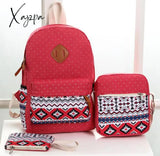 Xajzpa - Preppy Canvas Hemp Boho/Aztec Stripe Multi Pocket Backpack Hippie/Tribal Laptop Bags