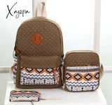 Xajzpa - Preppy Canvas Hemp Boho/Aztec Stripe Multi Pocket Backpack Hippie/Tribal Laptop Bags