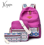 Xajzpa - Preppy Canvas Hemp Boho/Aztec Stripe Multi Pocket Backpack Hippie/Tribal Laptop Bags